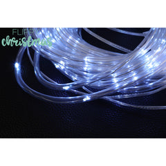 Instalatie luminoasa de Craciun tip furtun luminos, 100 LED-uri, 12 metri lungime, 8 programe, 2 metri prelungitor, sarma din cupru, incarcare solara, alb rece, Practicpentrucasa