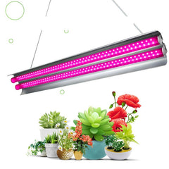 Lampa dubla pentru cresterea plantelor Practicpentrucasa, 50 cm, T5, tehnologie LED, nu afecteaza plantele, potrivit pentru intregul ciclu de crestere, multicolor