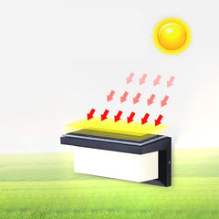 Aplica Solara De Exterior LED Practicpentrucasa, 13.5 cm x 8 cm, 150 Lumeni 60 LED 18W, IP65, 3 trepte de lumina, Senzor de Lumina, FORMA ARC, Alb Rece