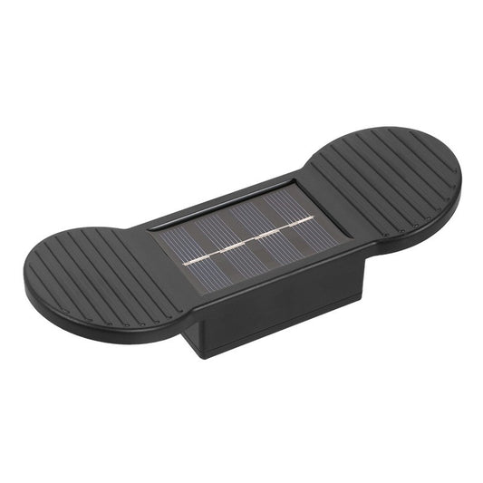 Aplica solara LED Practicpentrucasa, ABS/Policarbonat, rezistenta la apa IP65, 2 LED-uri SMD, pentru perete, scari, 1.2V, 600mah, 16 x 5.9 x 3.3 cm, lumina alb cald, negru