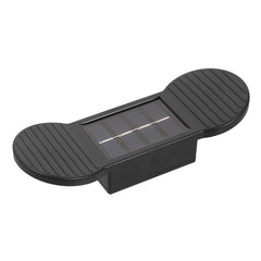 Aplica solara LED Practicpentrucasa, ABS/Policarbonat, rezistenta la apa IP65, 2 LED-uri SMD, pentru perete, scari, 1.2V, 600mah, 16 x 5.9 x 3.3 cm, lumina alb cald, negru