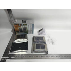 Aplica solara LED Practicpentrucasa, ABS/Policarbonat, rezistenta la apa IP65, 6 LED-uri, pentru perete, trepte, borduri, terasa, 1.2V, 600mah, 10 x 6.5 cm, doua moduri de prindere, lumina alb rece, gri