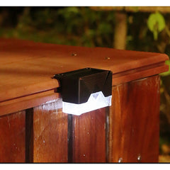 Aplica solara LED Practicpentrucasa, ABS/Policarbonat, rezistenta la apa IP65, pentru trepte, borduri, terasa, 1.2V, 600mah, 7.9 x 5 cm, lumina alb rece, negru