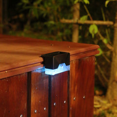 Aplica solara LED Practicpentrucasa, ABS/Policarbonat, rezistenta la apa IP65, pentru trepte, borduri, terasa, 1.2V, 600mah, 7.9 x 5 cm, lumina multicolora, negru