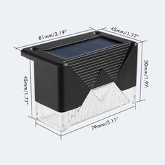 Aplica solara LED Practicpentrucasa, ABS/Policarbonat, rezistenta la apa IP65, pentru trepte, borduri, terasa, 1.2V, 600mah, 7.9 x 5 cm, lumina multicolora, negru