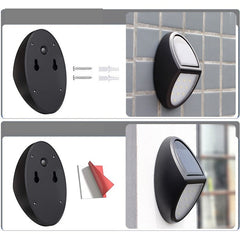 Aplica solara LED pentru perete Practicpentrucasa, in forma ovala, 10 LED-uri, lumina puternica, IP65, 12 x 7.5 cm, 1.2 V, 300 mAh, autonomie 8-10 ore, alb rece