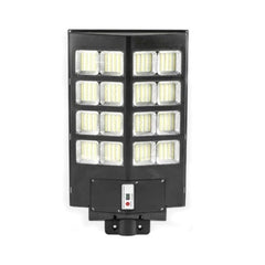 Lampa solara stradala Practicpentrucasa, cu telecomanda, senzor de miscare si lumina, suport prindere, 640 LED-uri, IP65, ABS, 20AH, 400W, temperatura culoare 6500K, 59.7x34.8x7.2 cm, autonomie 10-12 ore, negru