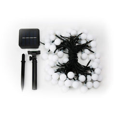 Instalatie Lumini Gradina, 12 metri, 100 de LED-uri cu ornament tip Bulb, 8 jocuri de lumini alb rece, cu energie solara, liniar, interior/exterior, Practicpentrucasa