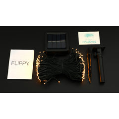 Instalatie Craciun, 20 metri, 200 de LED-uri, alb cald, cu energie solara, fir de cupru, liniar, interior/exterior, Practicpentrucasa