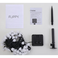 Instalatie Craciun, 5 metri, 20 de LED-uri cu ornament tip Bulb, 8 jocuri de lumini alb cald, cu energie solara, liniar, cablu verde, interior/exterior, Practicpentrucasa