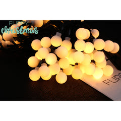 Instalatie Craciun, 5 metri, 20 de LED-uri cu ornament tip Bulb, 8 jocuri de lumini alb cald, cu energie solara, liniar, cablu verde, interior/exterior, Practicpentrucasa