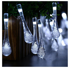 Instalatie Craciun, Tip Picaturi de apa, 20 Led-uri, 5 metri, Alb Rece, Energie solara, Senzor de lumina, Practicpentrucasa