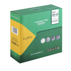 Instalatie luminoasa de Craciun tip furtun luminos, 300 LED-uri, 32 metri lungime, 8 programe, 2 metri prelungitor, sarma din cupru, incarcare solara, alb cald, Practicpentrucasa