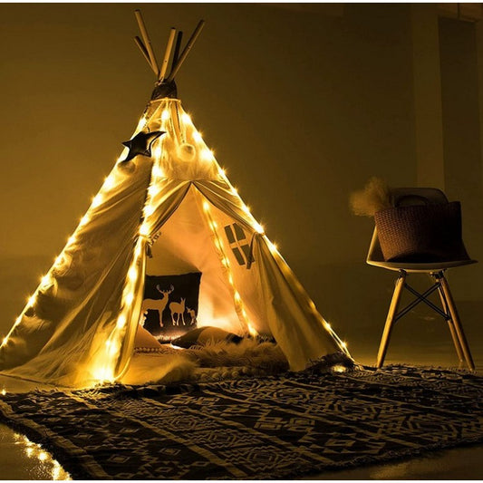 Instalatie luminoasa de Craciun tip furtun luminos, 300 LED-uri, 32 metri lungime, 8 programe, 2 metri prelungitor, sarma din cupru, incarcare solara, alb cald, Practicpentrucasa