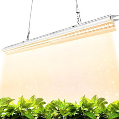 Lampa dubla pentru cresterea plantelor Practicpentrucasa, 50 cm, T5, tehnologie LED, nu afecteaza plantele, potrivit pentru intregul ciclu de crestere, lumina alb calda