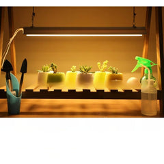 Lampa dubla pentru cresterea plantelor Practicpentrucasa, 50 cm, T5, tehnologie LED, nu afecteaza plantele, potrivit pentru intregul ciclu de crestere, lumina alb calda