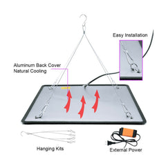 Lampa LED 15W Practicpentrucasa, pentru cresterea plantelor in interior, material ABS, cu agatatoare, 25 x 25 cm, multicolor