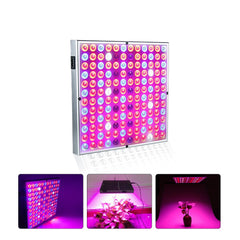 Lampa LED 45W Practicpentrucasa, pentru cresterea plantelor in interior, 225 de leduri, 165 leduri rosii, 60 albastre, 30 x 30 cm, multicolor