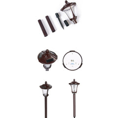 Lampa solara cu prindere in pamant, Practicpentrucasa, inaltime 65 cm, Alb Rece