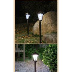 Lampa solara cu prindere in pamant, Practicpentrucasa, inaltime 65 cm, Alb Rece