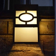 Lampa solara cu senzor Geometric, IP65, Lumina Alb cald, Practicpentrucasa