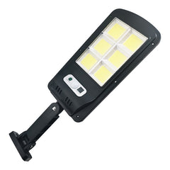 Lampa Solara De Exterior LED Practicpentrucasa, 36 cm x 11.5 cm, 2880 Lumeni 120 COB LED 24 W - echivalent 192 W bec incadescent, IP65, Senzor de Miscare, Senzor de Lumina, 6 Grile, Alb Rece