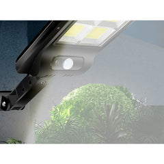 Lampa Solara De Exterior LED Practicpentrucasa, 36 cm x 11.5 cm, 2880 Lumeni 120 COB LED 24 W - echivalent 192 W bec incadescent, IP65, Senzor de Miscare, Senzor de Lumina, 6 Grile, Alb Rece