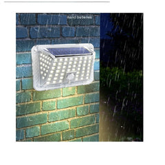 Lampa solara de perete Practicpentrucasa, 90 LED-uri SMD, senzor de miscare, IP65, 1200mAh, material ABS, lumina alb rece, alb