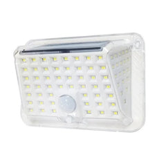 Lampa solara de perete Practicpentrucasa, 90 LED-uri SMD, senzor de miscare, IP65, 1200mAh, material ABS, lumina alb rece, alb