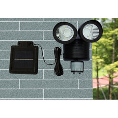 Lampa solara de tip decoratiune pentru gradina, Practicpentrucasa, model felinar dublu cu senzor de miscare, alb rece