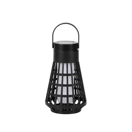 Lampa Solara pentru Gradina, Practicpentrucasa, Reincarcabila de la Soare, Model Felinar, Portabila cu Picior, Lumina Calda, 12 cm, Negru