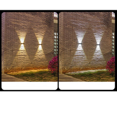 Lampa solara LED bidirectionala Practicpentrucasa, cu panou ajustabil, comutator culoare lumina, pentru perete, scari, gradina, terasa, 16 x 6.5 cm, 6 LED-uri, material ABS, baterie 3.7 V, 1200mah, multicolor