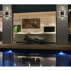 Lampa solara LED decorativa cu lumina bidirectionala Practicpentrucasa, IP65, 1.2V, 600mah, 15.1 x 9 x 6 cm, material ABS, alb rece