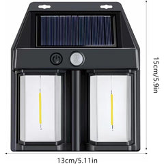 Lampa Solara LED Decorativa de Perete, Practicpentrucasa, pentru Exterior, Suspendata, 800mAh, 15x13x6 cm, Neagra