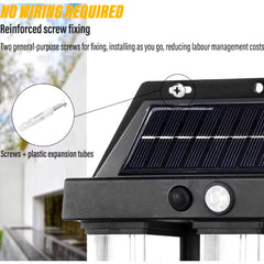 Lampa Solara LED Decorativa de Perete, Practicpentrucasa, pentru Exterior, Suspendata, 800mAh, 15x13x6 cm, Neagra