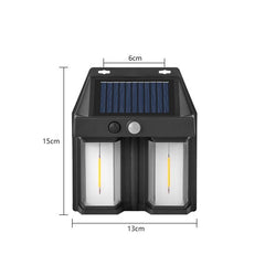 Lampa Solara LED Decorativa de Perete, Practicpentrucasa, pentru Exterior, Suspendata, 800mAh, 15x13x6 cm, Neagra