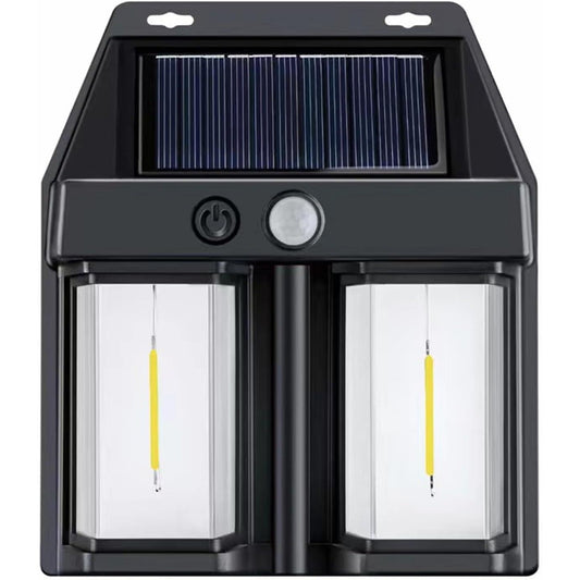 Lampa Solara LED Decorativa de Perete, Practicpentrucasa, pentru Exterior, Suspendata, 800mAh, 15x13x6 cm, Neagra