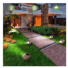 Lampa solara LED decorativa pentru gradina Practicpentrucasa, imitatie piatra, lumina puternica 4 LED-uri, 12 x 15 cm, material ABS, baterie Ni-MH, 600 mAh, panou solar 2V, lumina alb rece, gri