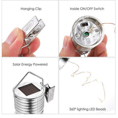 Lampa Solara LED Decorativa sub forma de Bulb, pentru exterior, suspendata, IP65, Ultron Albastru, Practicpentrucasa