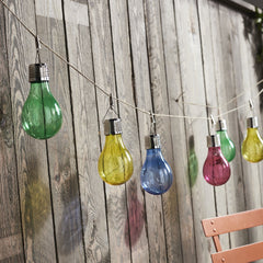 Lampa Solara LED Decorativa sub forma de Bulb, pentru exterior, suspendata, IP65, Ultron Galben, Practicpentrucasa