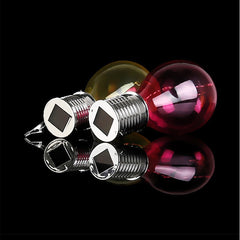 Lampa Solara LED Decorativa sub forma de Bulb, pentru exterior, suspendata, IP65, Ultron Rosu, Practicpentrucasa