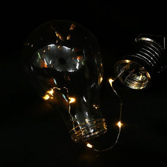 Lampa Solara LED Decorativa sub forma de Bulb, pentru exterior, suspendata, IP65, Ultron Transparent, lumina calda, Practicpentrucasa