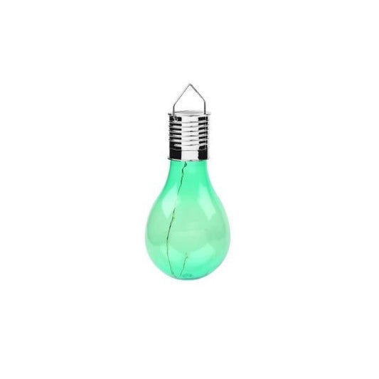 Lampa Solara LED Decorativa sub forma de Bulb, pentru exterior, suspendata, IP65, Ultron Verde, Practicpentrucasa