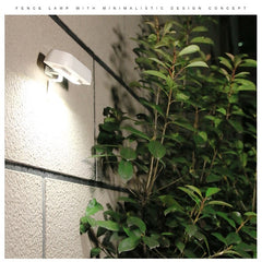 Lampa solara LED dreptunghiulara pentru perete Practicpentrucasa, 18 x 7 cm, senzor miscare, 6V, ABS, 2200mAh, rezistent la apa, culoare lumina alb rece, alb