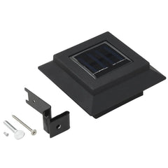 Lampa solara LED pentru gradina/scari/balustrade Practicpentrucasa, 3.7V, ABS, 1200mAh, 12 x 6 cm, 12 LED-uri SMD, lumina alb cald, carcasa neagra