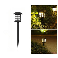 Set 2 Lampa solara Led pentru gradina, Tip felinar, Practicpentrucasa, Alb cald