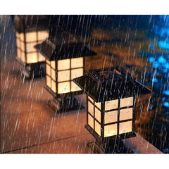 Set 2 Lampa solara Led pentru gradina, Tip felinar, Practicpentrucasa, Alb cald