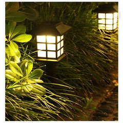 Set 2 Lampa solara Led pentru gradina, Tip felinar, Practicpentrucasa, Alb cald