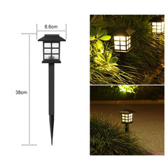 Set 2 Lampa solara Led pentru gradina, Tip felinar, Practicpentrucasa, Alb cald