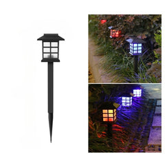 Lampa solara Led pentru gradina, Tip felinar, Practicpentrucasa, Multicolor